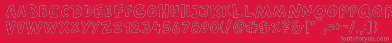 CantedfxRegular-fontti – harmaat kirjasimet punaisella taustalla