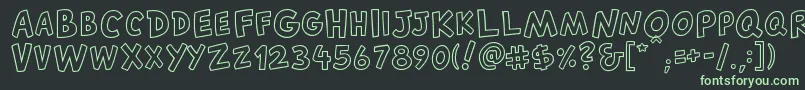 CantedfxRegular Font – Green Fonts on Black Background