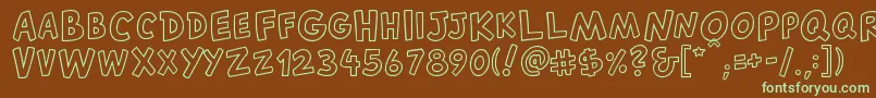 CantedfxRegular Font – Green Fonts on Brown Background