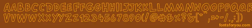 CantedfxRegular-Schriftart – Orangefarbene Schriften auf braunem Hintergrund