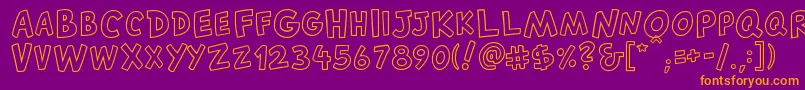 フォントCantedfxRegular – 紫色の背景にオレンジのフォント