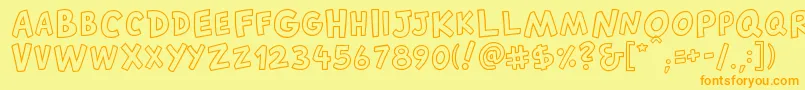 CantedfxRegular Font – Orange Fonts on Yellow Background
