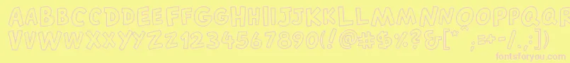 CantedfxRegular-fontti – vaaleanpunaiset fontit keltaisella taustalla