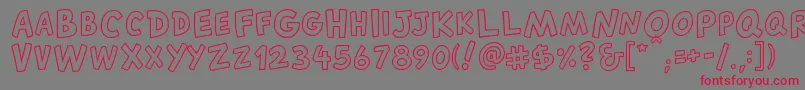 フォントCantedfxRegular – 赤い文字の灰色の背景