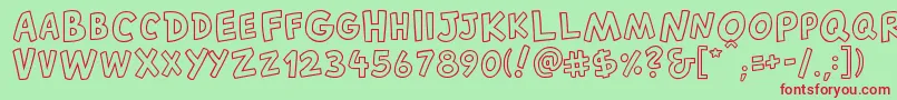 CantedfxRegular Font – Red Fonts on Green Background