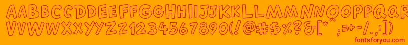 フォントCantedfxRegular – オレンジの背景に赤い文字