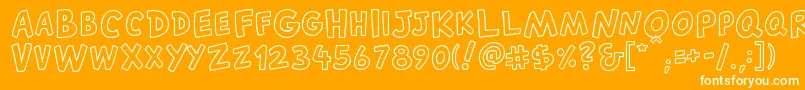 CantedfxRegular-Schriftart – Weiße Schriften auf orangefarbenem Hintergrund