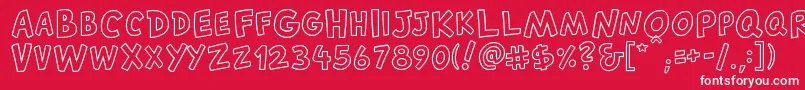 フォントCantedfxRegular – 赤い背景に白い文字