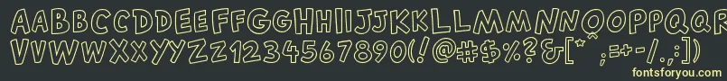 CantedfxRegular-fontti – keltaiset fontit mustalla taustalla