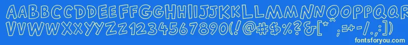 CantedfxRegular Font – Yellow Fonts on Blue Background