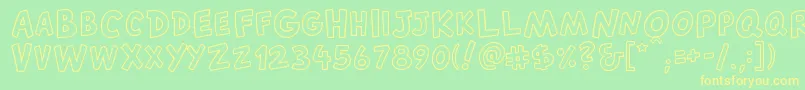 CantedfxRegular Font – Yellow Fonts on Green Background