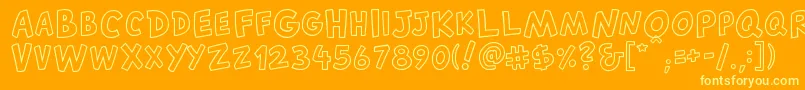 フォントCantedfxRegular – オレンジの背景に黄色の文字