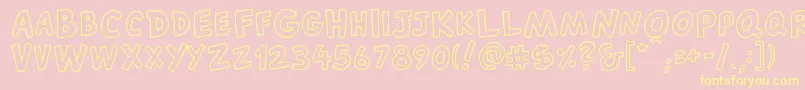 CantedfxRegular-fontti – keltaiset fontit vaaleanpunaisella taustalla