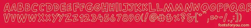 CantedfxRegular-fontti – keltaiset fontit punaisella taustalla