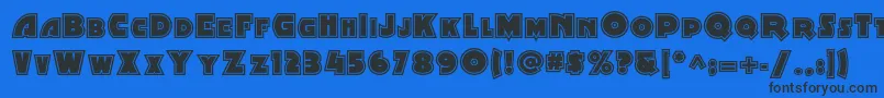 Шрифт Minstrelpostertwonf – чёрные шрифты на синем фоне