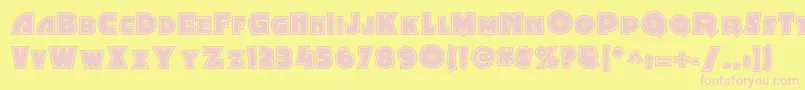 Minstrelpostertwonf Font – Pink Fonts on Yellow Background