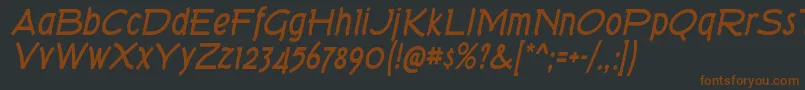 TorkBdIt Font – Brown Fonts on Black Background