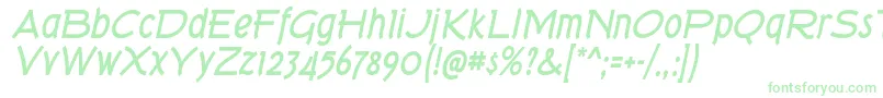 TorkBdIt Font – Green Fonts on White Background