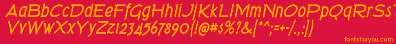 TorkBdIt Font – Orange Fonts on Red Background