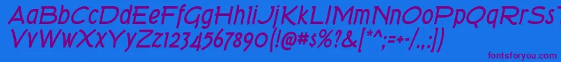 TorkBdIt Font – Purple Fonts on Blue Background