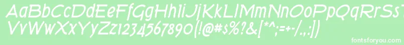 TorkBdIt Font – White Fonts on Green Background