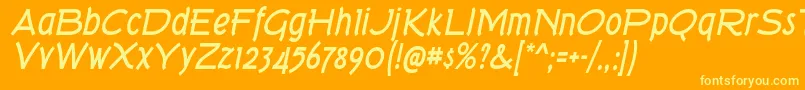 TorkBdIt-Schriftart – Gelbe Schriften auf orangefarbenem Hintergrund