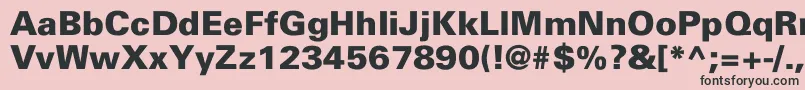 フォントHarvard – ピンクの背景に黒い文字