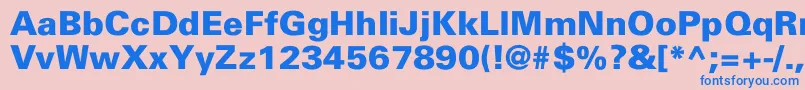 フォントHarvard – ピンクの背景に青い文字