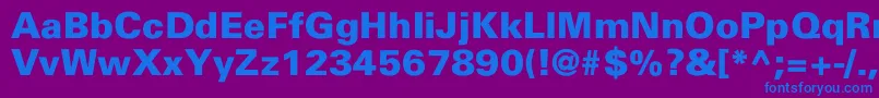 フォントHarvard – 紫色の背景に青い文字
