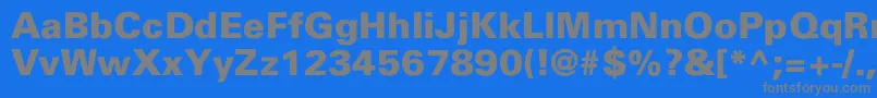 フォントHarvard – 青い背景に灰色の文字
