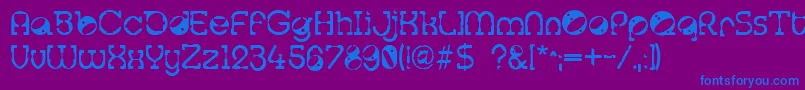 Tralfam ffy Font – Blue Fonts on Purple Background