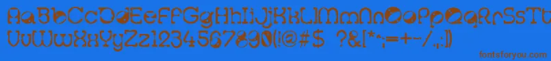 Tralfam ffy Font – Brown Fonts on Blue Background