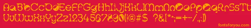 Tralfam ffy Font – Orange Fonts on Red Background