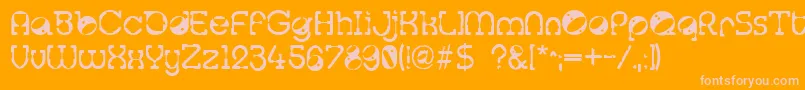 Tralfam ffy Font – Pink Fonts on Orange Background