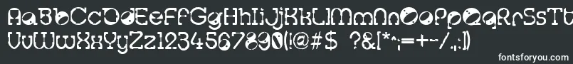 フォントTralfam ffy – 黒い背景に白い文字