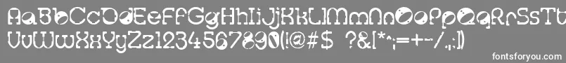 フォントTralfam ffy – 灰色の背景に白い文字