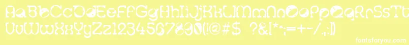 Tralfam ffy Font – White Fonts on Yellow Background