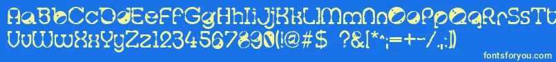 Tralfam ffy Font – Yellow Fonts on Blue Background