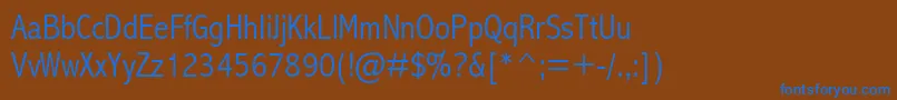 Abalc-Schriftart – Blaue Schriften auf braunem Hintergrund