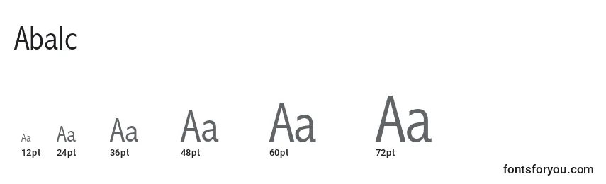 Размеры шрифта Abalc