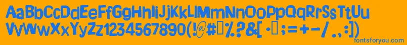 Dreamofm Font – Blue Fonts on Orange Background