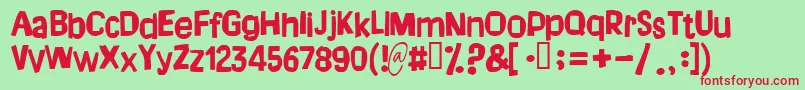 Dreamofm Font – Red Fonts on Green Background
