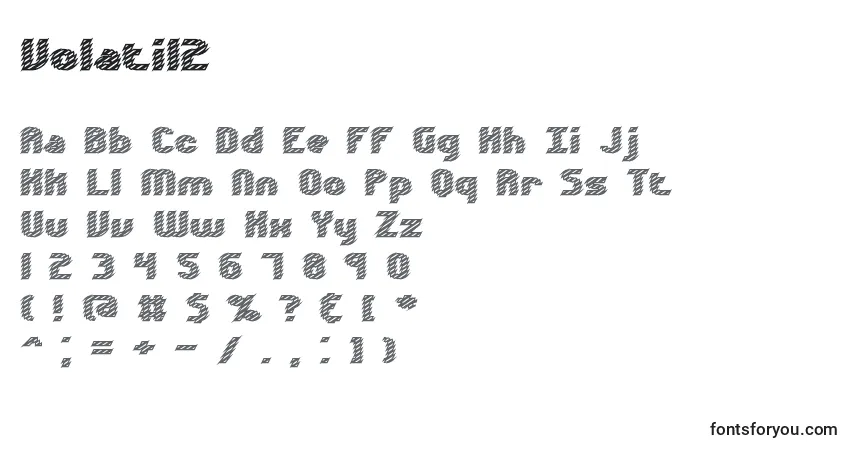 Schriftart Volatil2 – Alphabet, Zahlen, spezielle Symbole