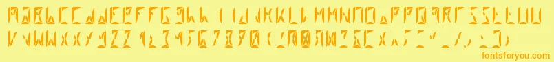 Segment8Bold Font – Orange Fonts on Yellow Background