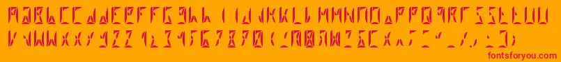 Segment8Bold-Schriftart – Rote Schriften auf orangefarbenem Hintergrund