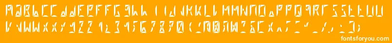 Segment8Bold-Schriftart – Weiße Schriften auf orangefarbenem Hintergrund