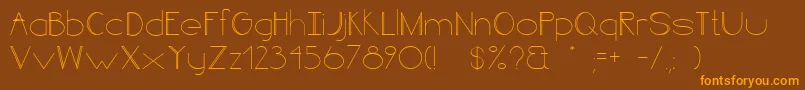 LineStyleBold-Schriftart – Orangefarbene Schriften auf braunem Hintergrund