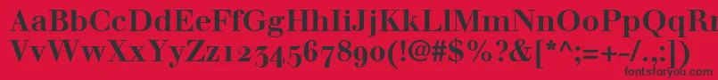 Czcionka WalbaumBoldOldstyleFigures – czarne czcionki na czerwonym tle