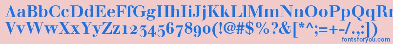 WalbaumBoldOldstyleFigures-Schriftart – Blaue Schriften auf rosa Hintergrund