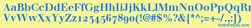 WalbaumBoldOldstyleFigures-Schriftart – Blaue Schriften auf gelbem Hintergrund